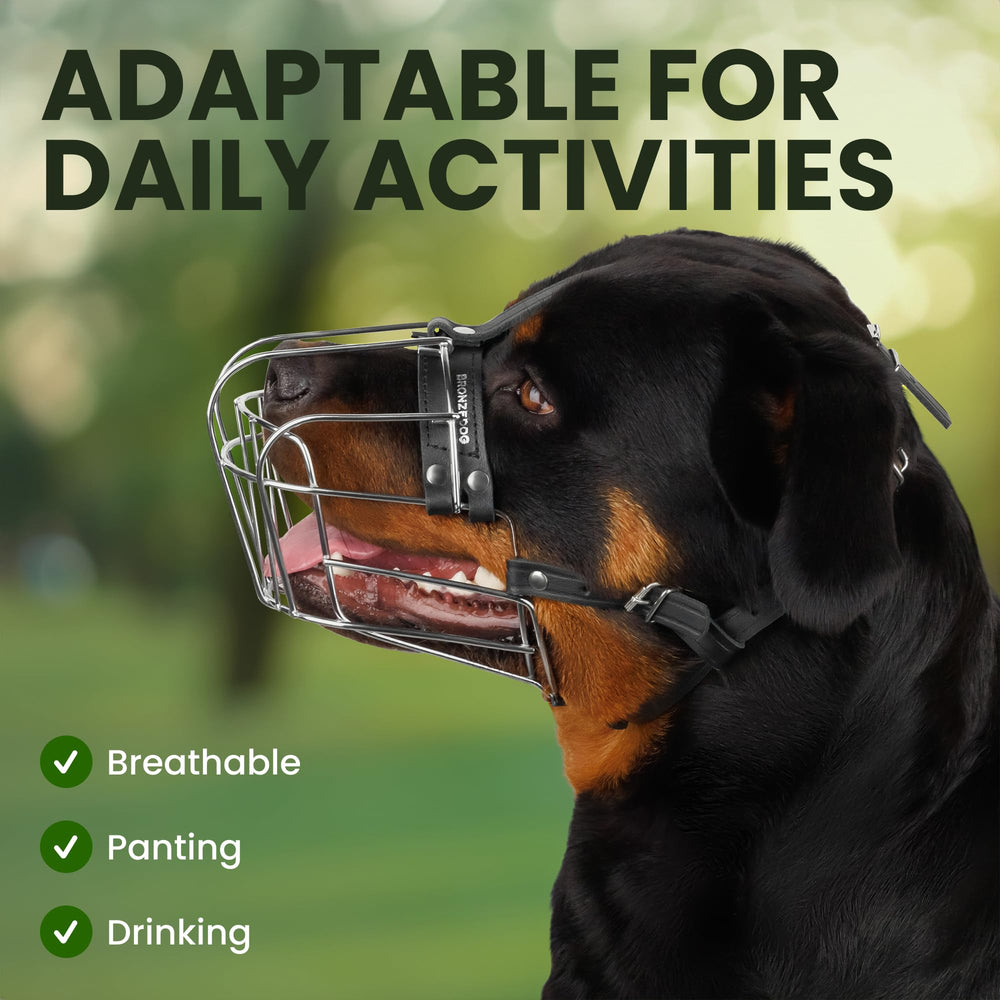 BRONZEDOG neoprene padding cushions the nose for gentle wear.