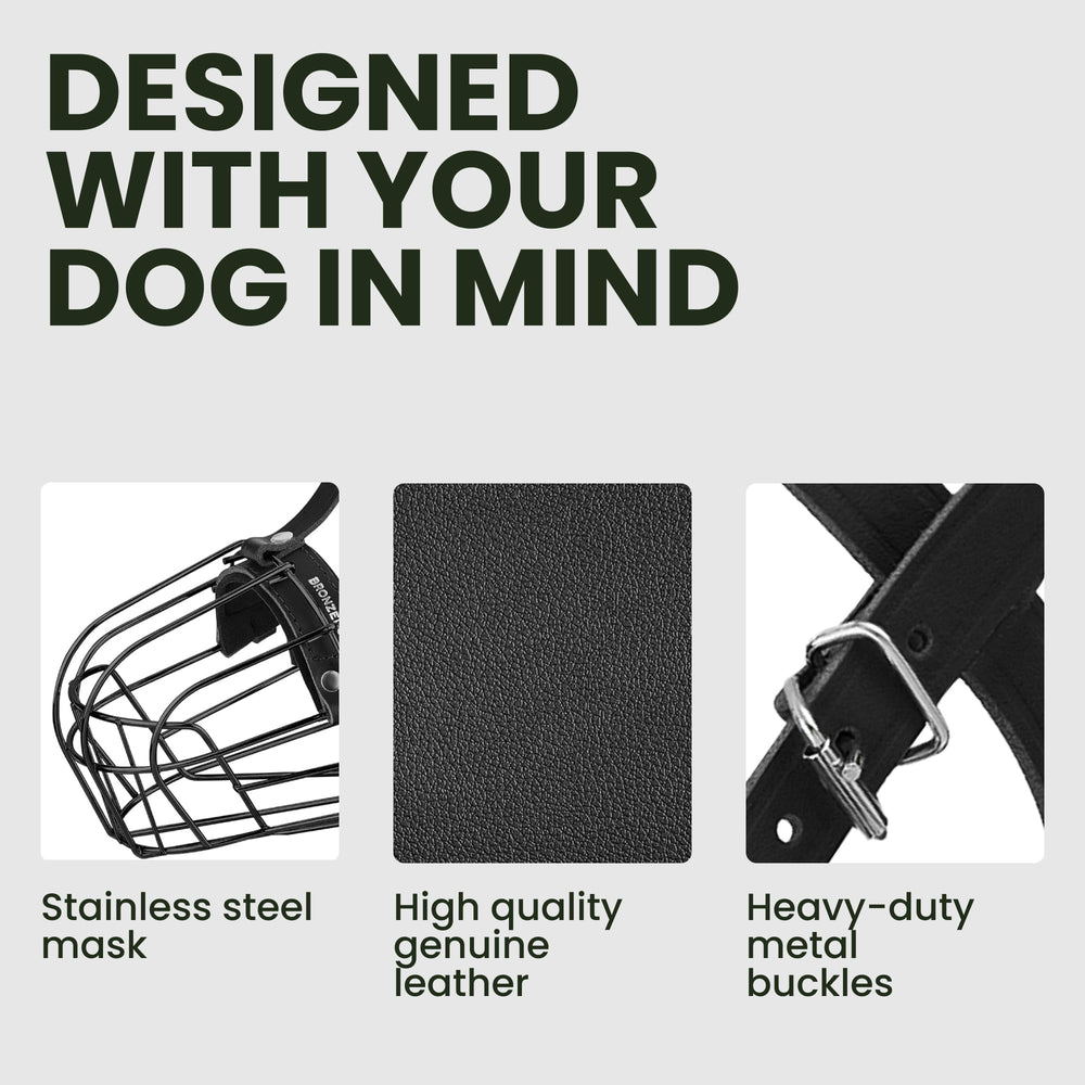 BRONZEDOG Pitbull muzzle sturdy non-toxic metal construction for daily use