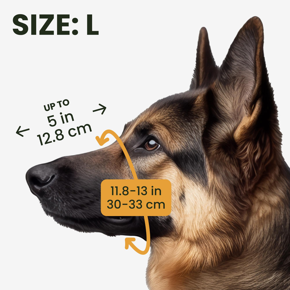 BRONZEDOG wire muzzle close-up on snout length up to 5 inches for precise fit