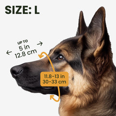 BRONZEDOG wire muzzle close-up on snout length up to 5 inches for precise fit