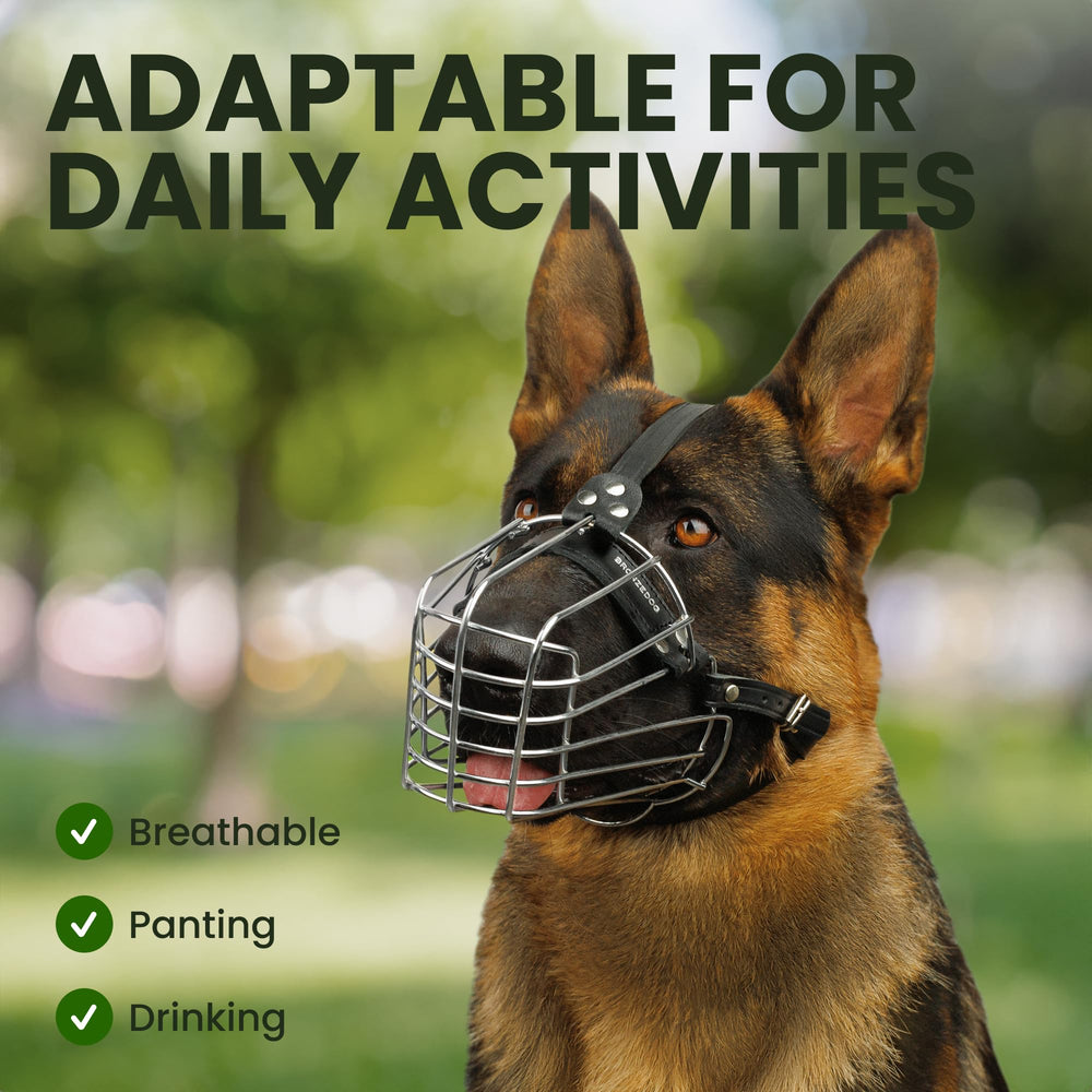 BRONZEDOG ventilated design enables breathing and panting while offering bite protection