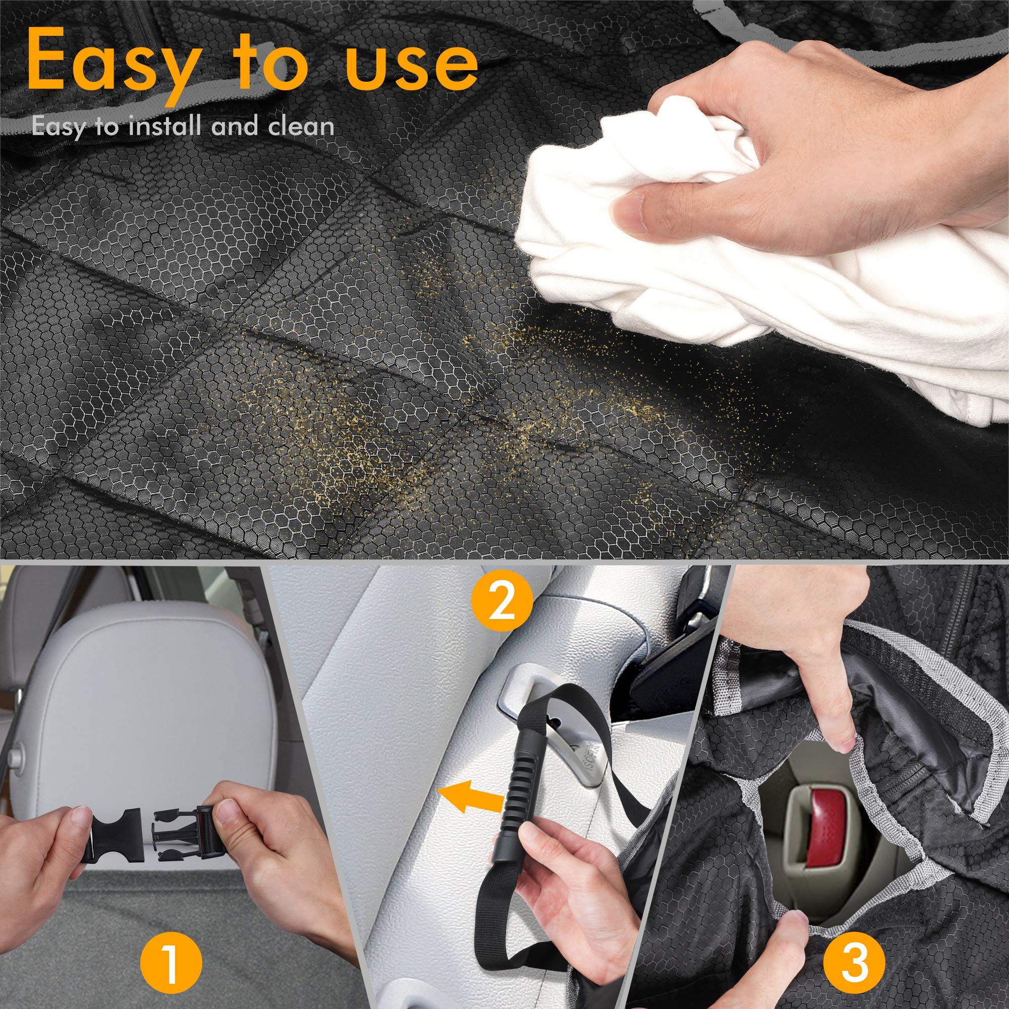 BRONZEMAN bench seat cover installs quickly with buckles and headrest anchors.