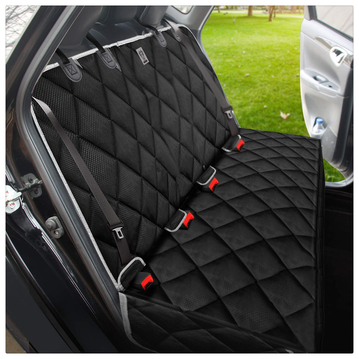 BRONZEMAN bench seat cover waterproof material shields upholstery from spills and pet messes.