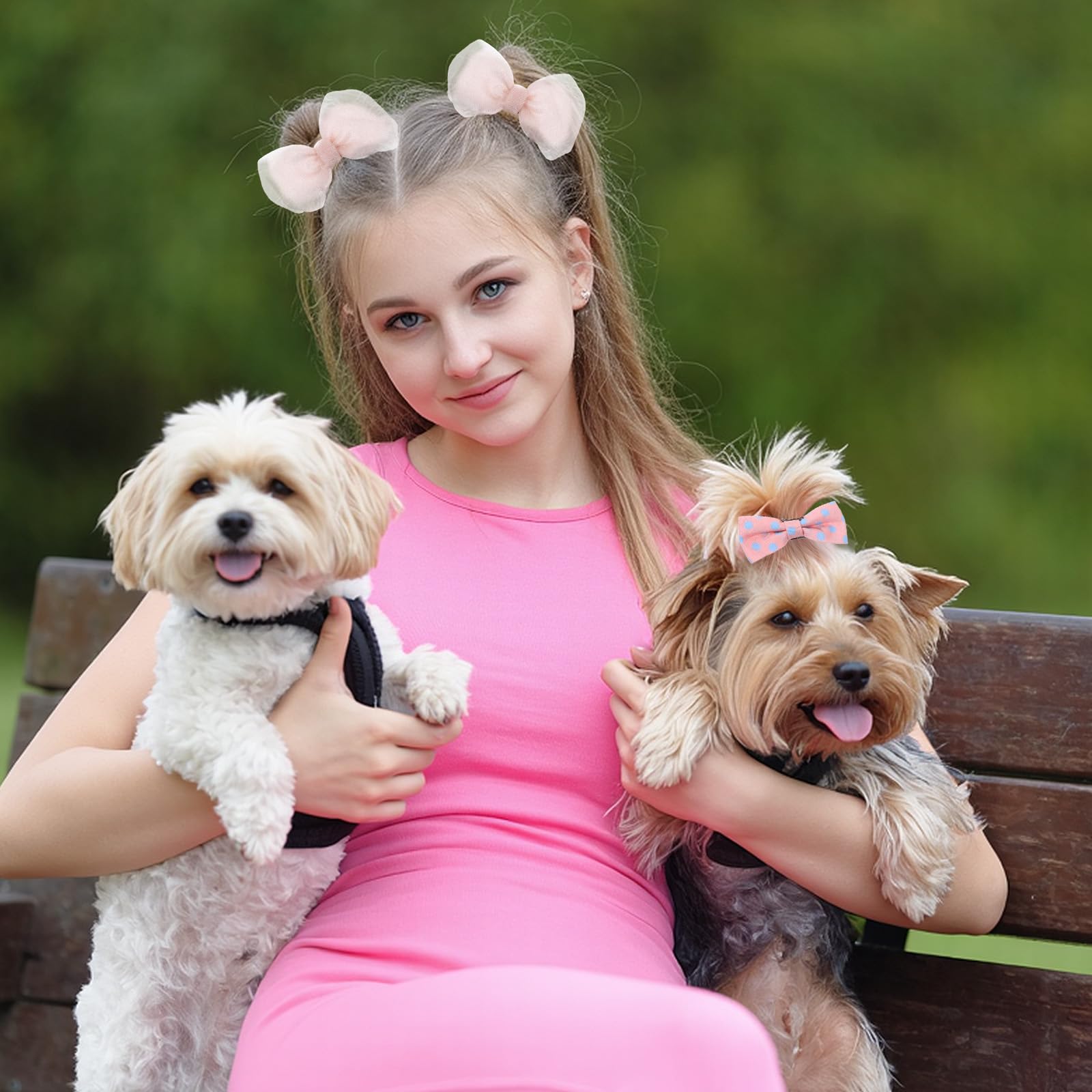 Bruislard bow pack for dogs and cats offers versatile styling options.