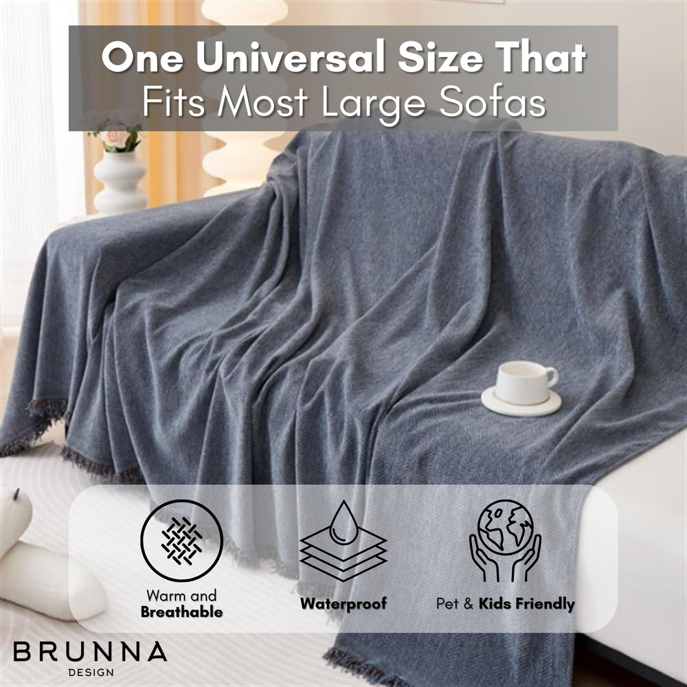 BRUNNA DESIGN sofa cover chenille fabric provides soft, durable protection.