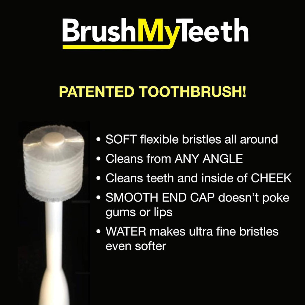 Brush My Teeth small dog brushing action with round head for easy brushing