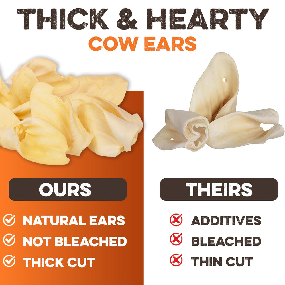 BRUTUS & BARNABY all-natural cow ears — no rawhide, no hormones, peace of mind.