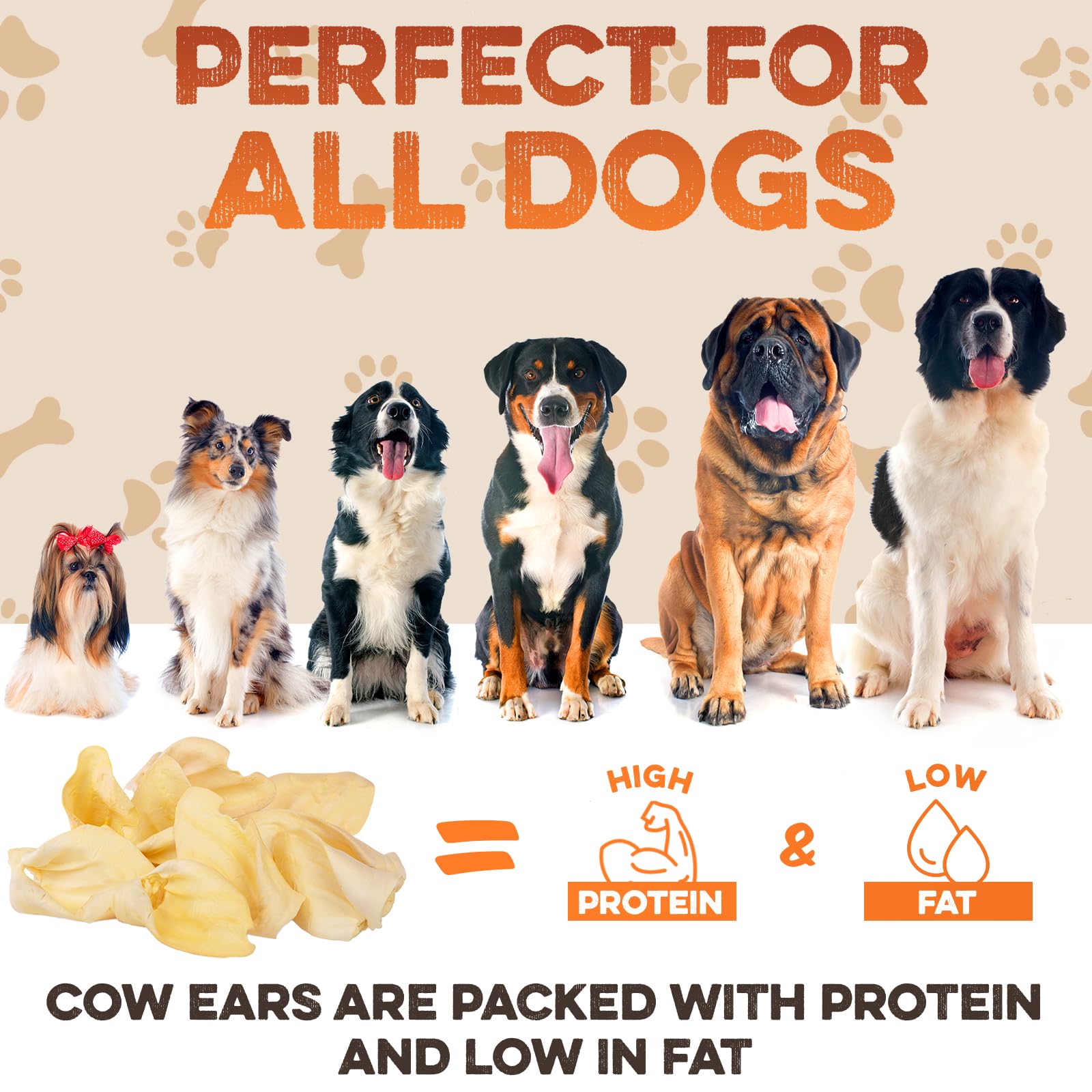 BRUTUS & BARNABY thick-cut cow ears — satisfies instinct with natural, hormone-free treat.