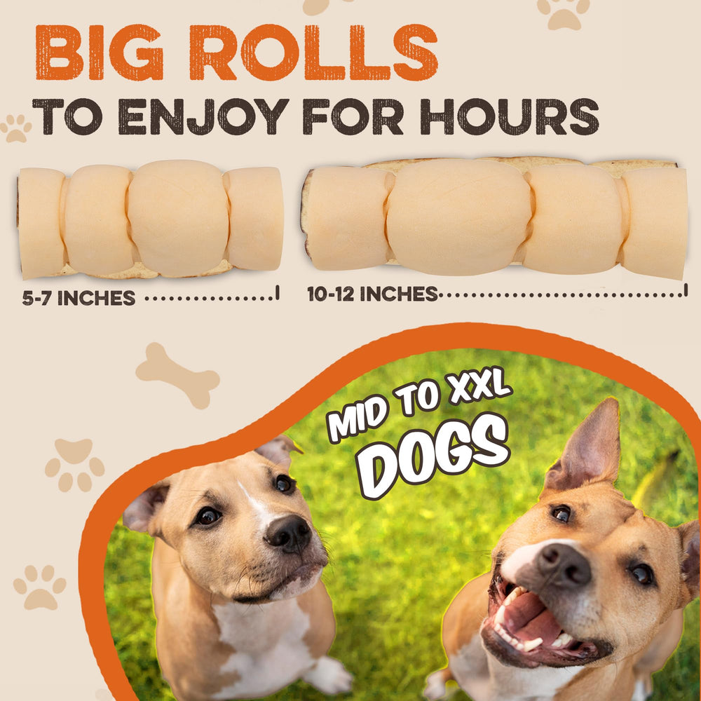 Brutus & Barnaby beef cheek roll close-up texture; grain-free, digestible chew.