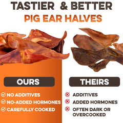 BRUTUS & BARNABY pig ear halves cleaned with boiling water for purity.