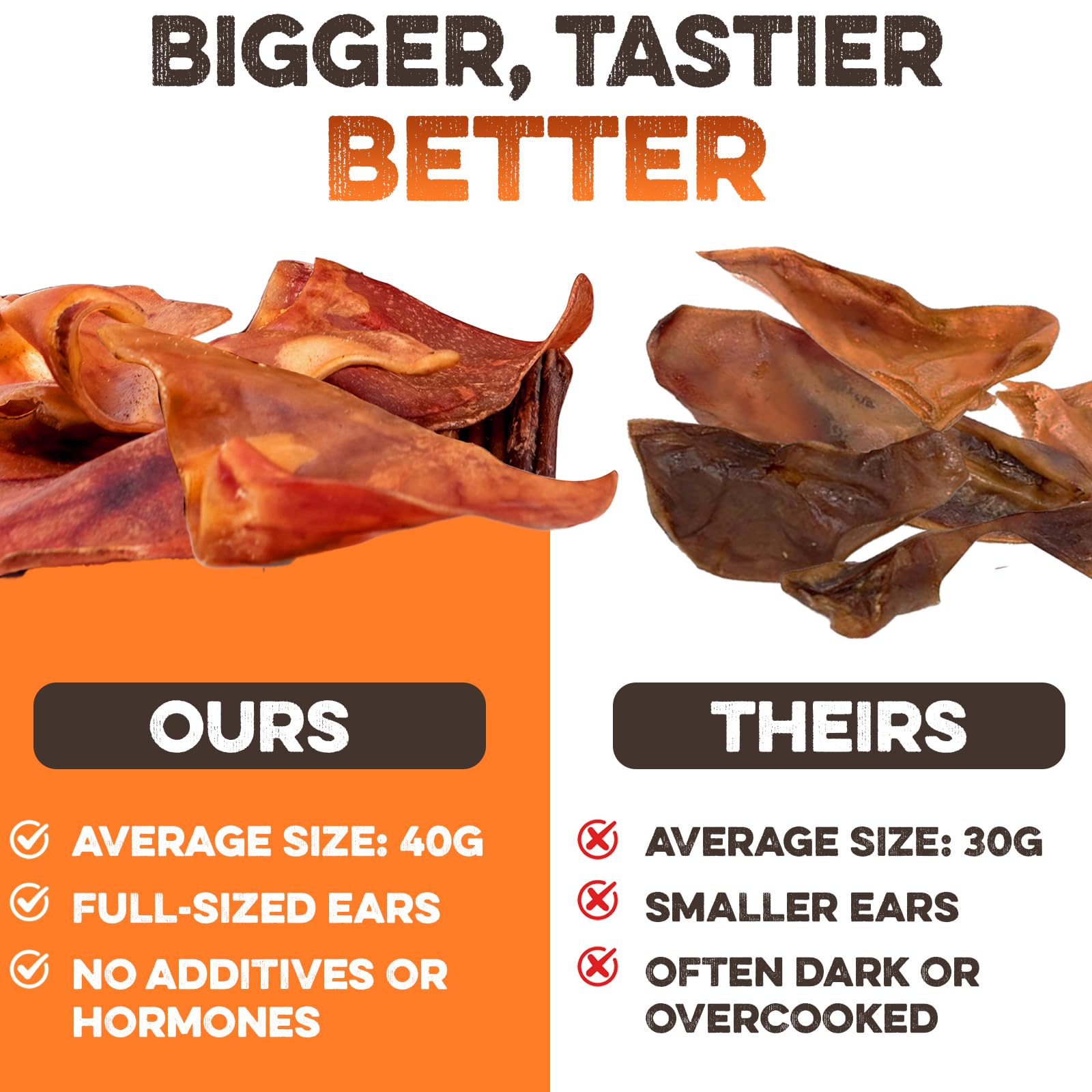 BRUTUS & BARNABY pig ears close-up crunch - long-lasting chew
