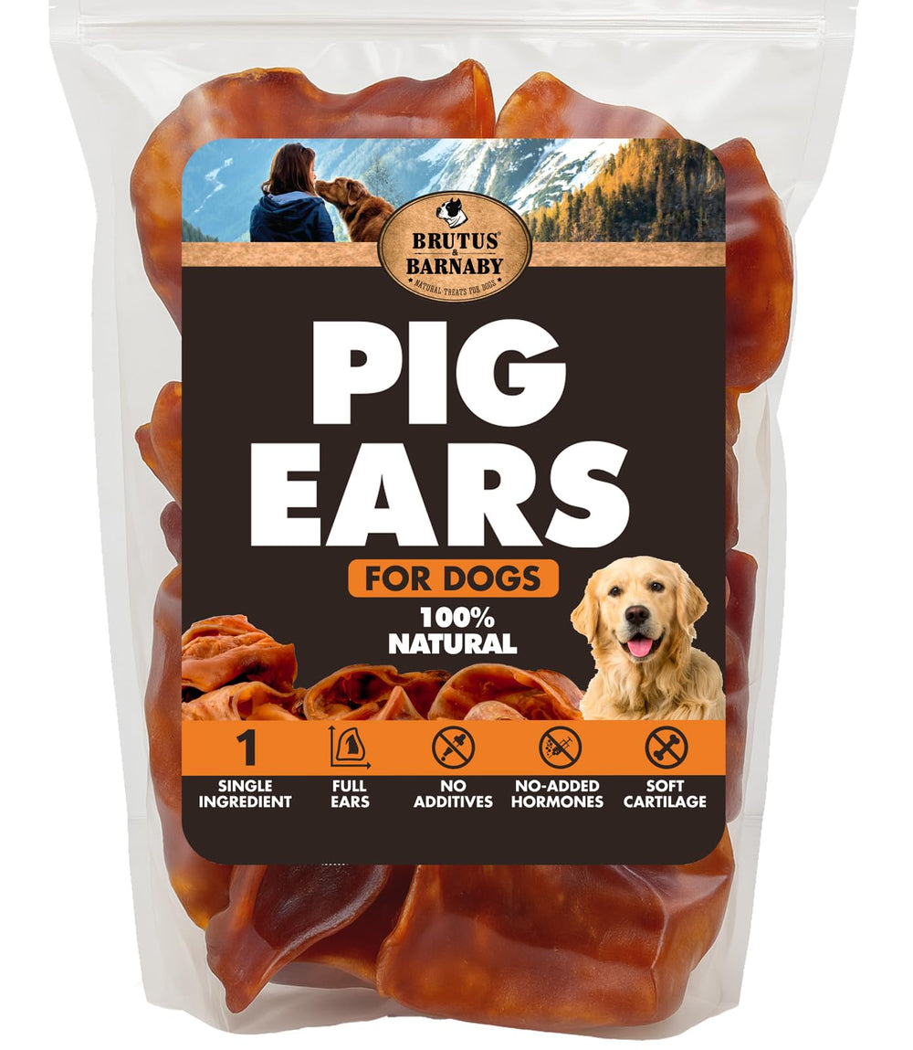 BRUTUS & BARNABY pig ears pack front - natural ingredients for dogs