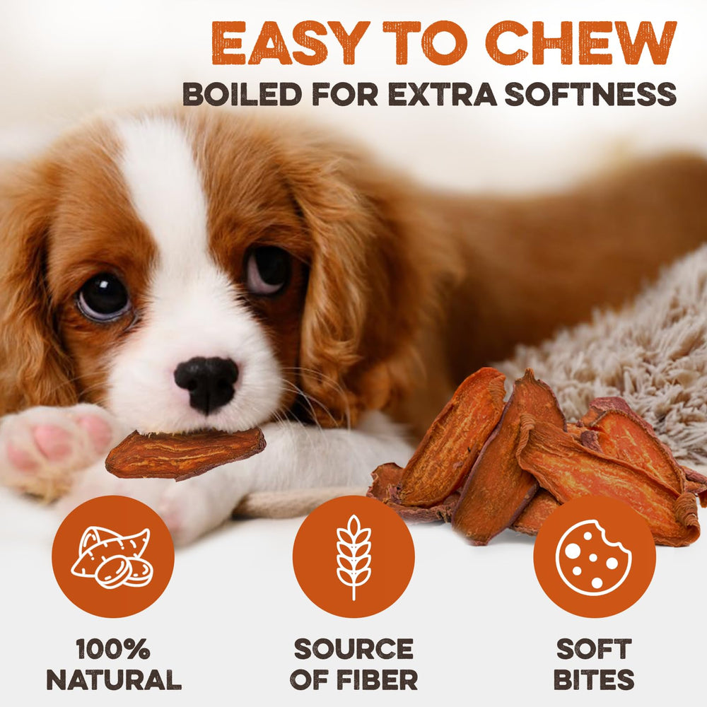 Brutus and Barnaby thick-cut potato chews for long-lasting dog rewards.