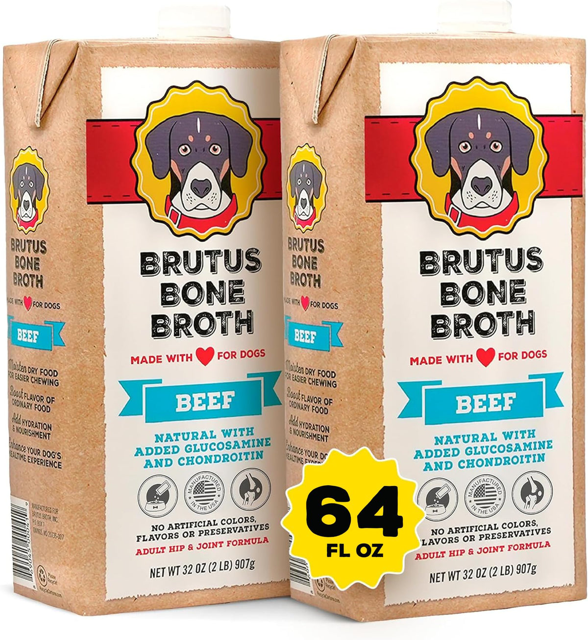 Brutus Beef Bone Broth poured into a dog bowl for flavor and hydration