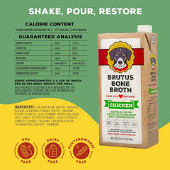 Brutus Bone Broth ingredients featuring glucosamine and chondroitin for joints