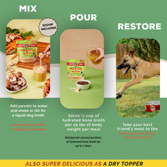 Brutus Bone Broth ingredients showcase vegetables and turmeric benefits.