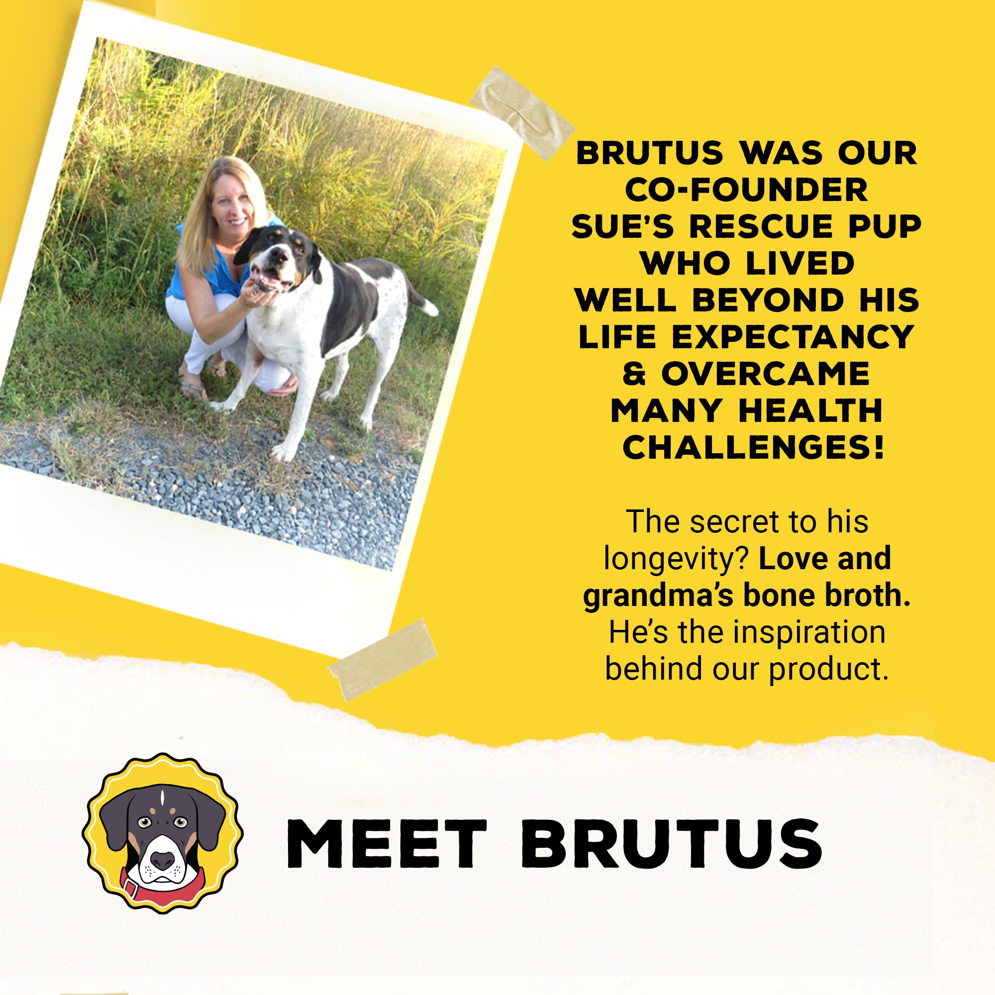 Brutus Bone Broth Powder low-sodium formula for daily meals.