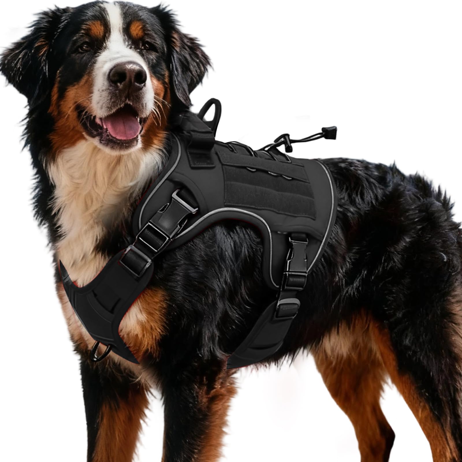 Bruvoalon heavy-duty tactical dog harness front view for large breed durability