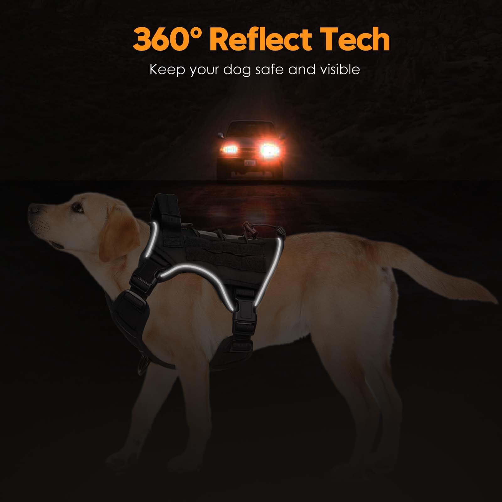 Bruvoalon heavy-duty tactical dog harness name patch area for personalized identification.