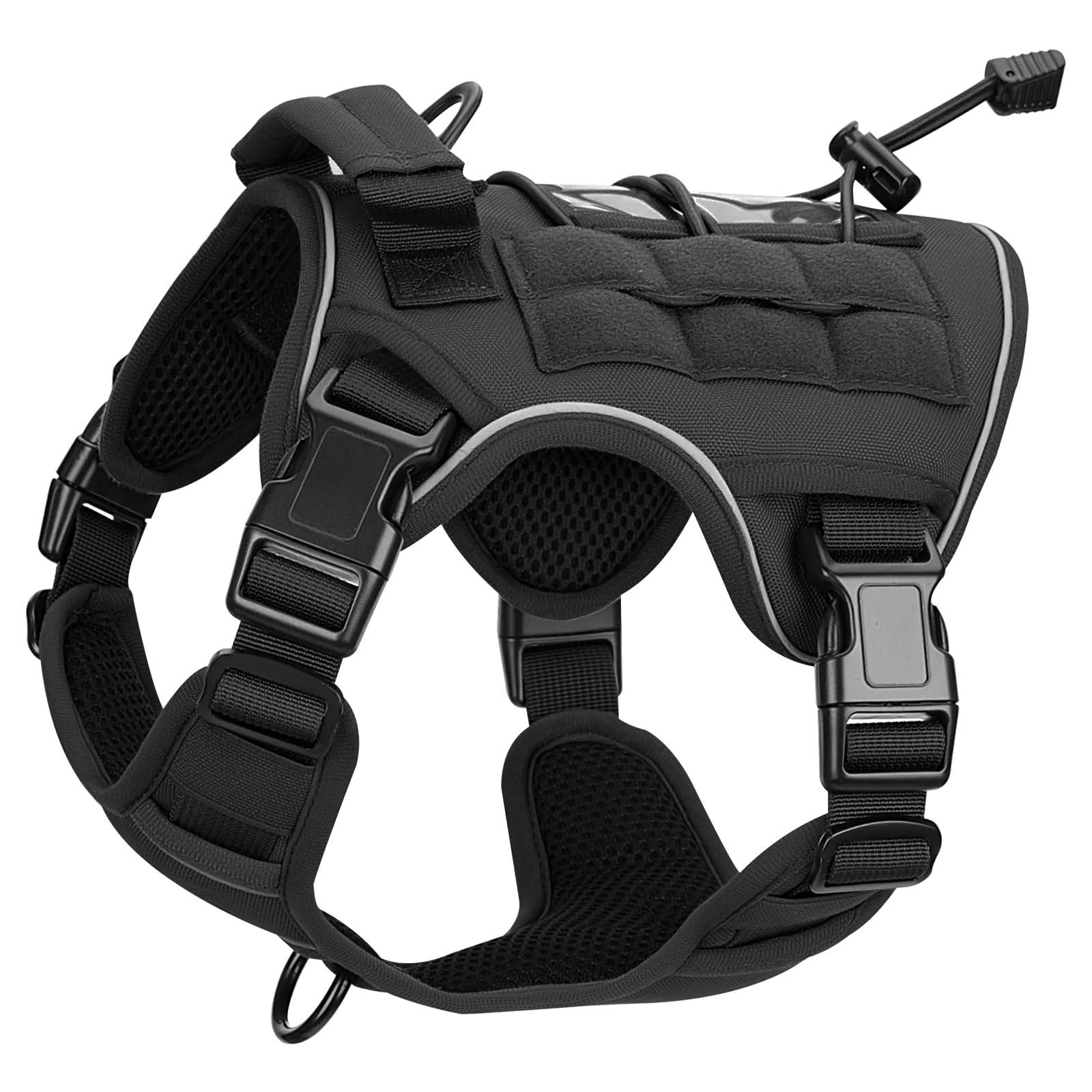 Bruvoalon heavy-duty tactical dog harness side view showing sturdy construction for daily walks.
