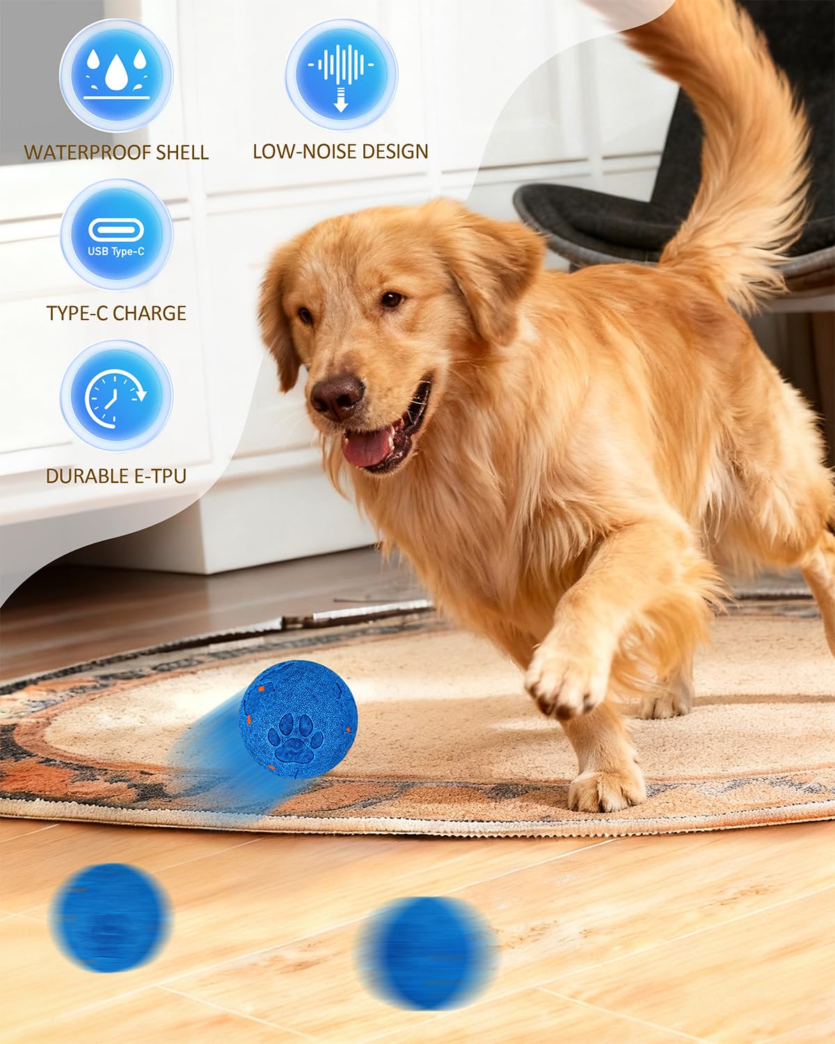 Bryxkla interactive ball chew-resilient E-TPU designed for medium and large dogs