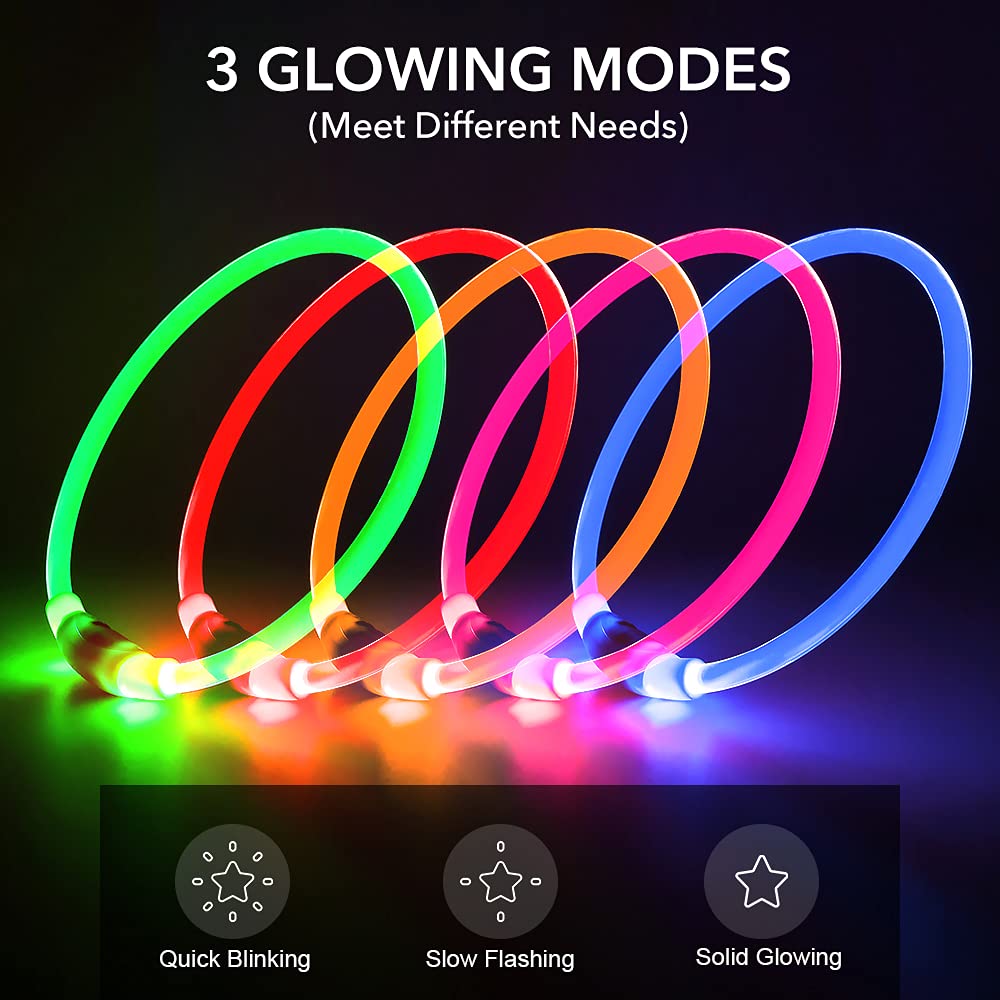 BSEEN rechargeable LED collar pictured with USB charging for easy topping up.