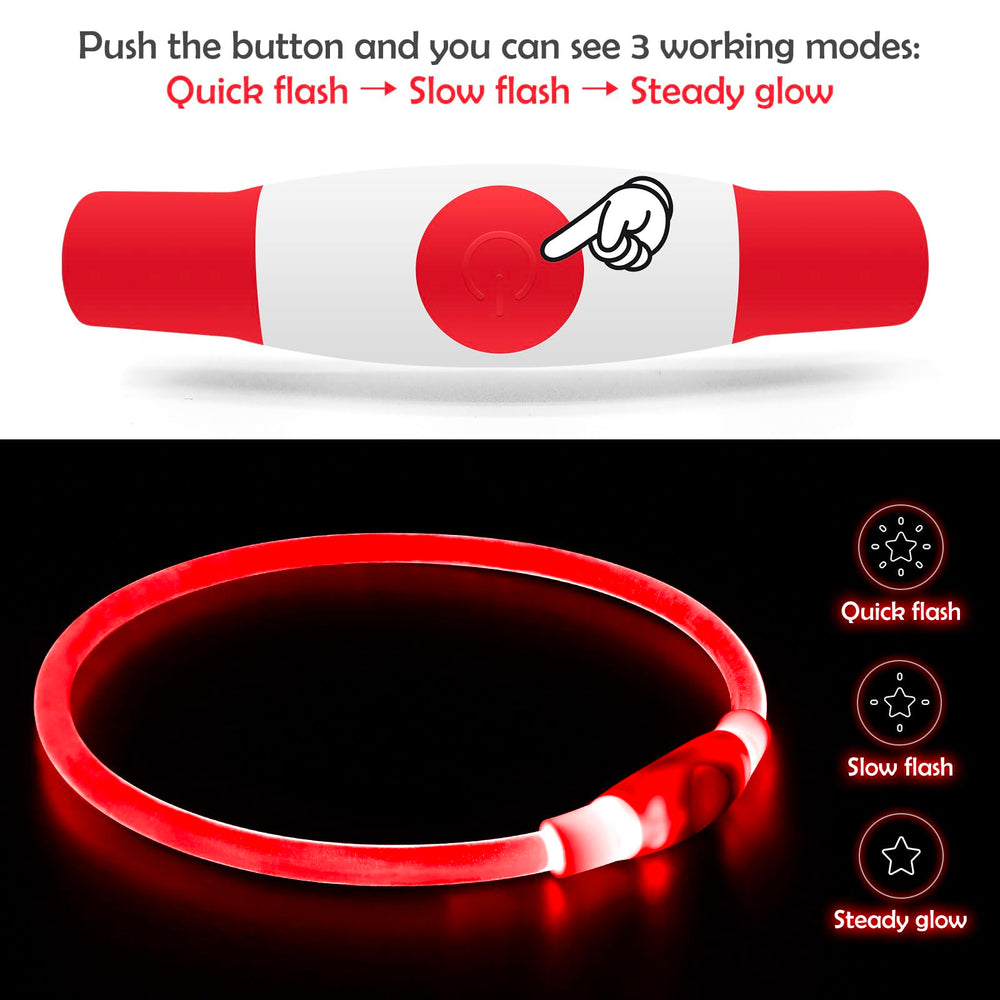 BSEEN LED dog collar shows 360-degree visibility during evening walk