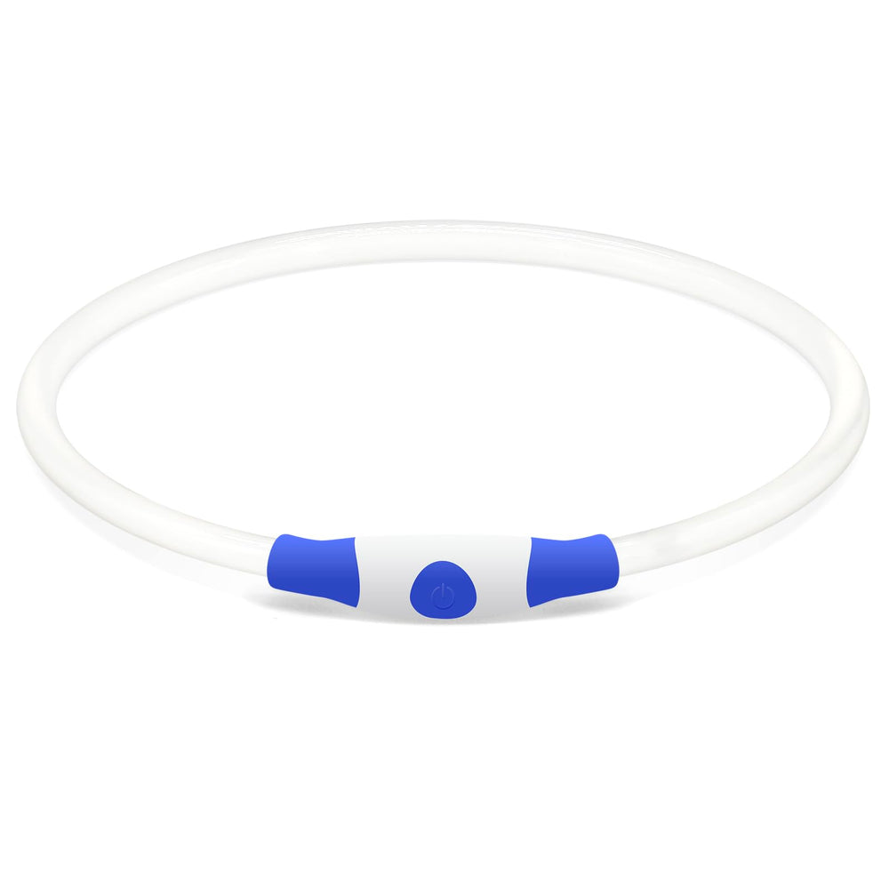 BSEEN Light Up Dog Collar blue durable plastic tube maintains light