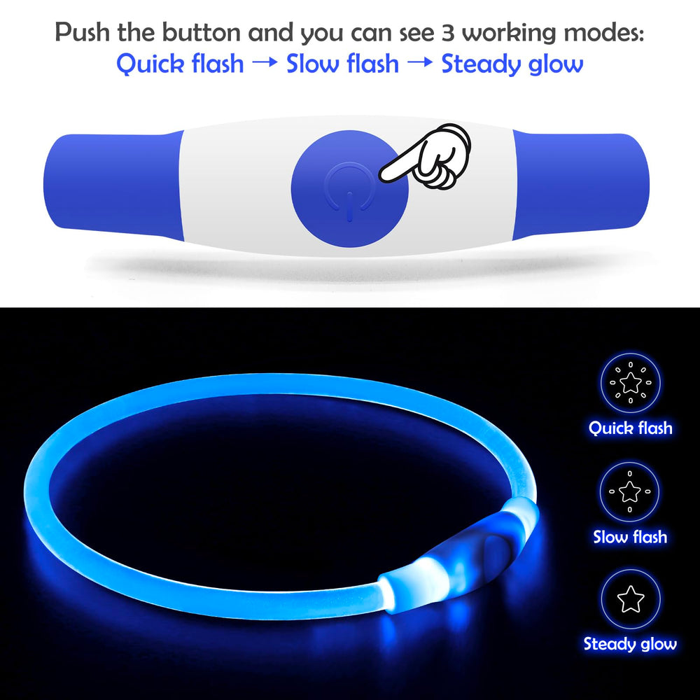 BSEEN Light Up Dog Collar blue close-up of USB charging port