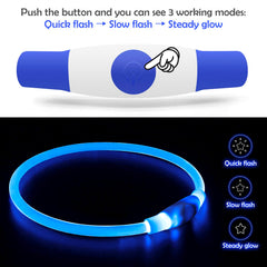 BSEEN Light Up Dog Collar blue close-up of USB charging port