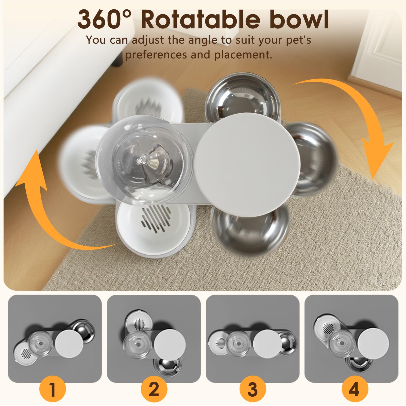 Bsemax 2-4L dry food bowl capacity suits small-to-medium pets during busy days