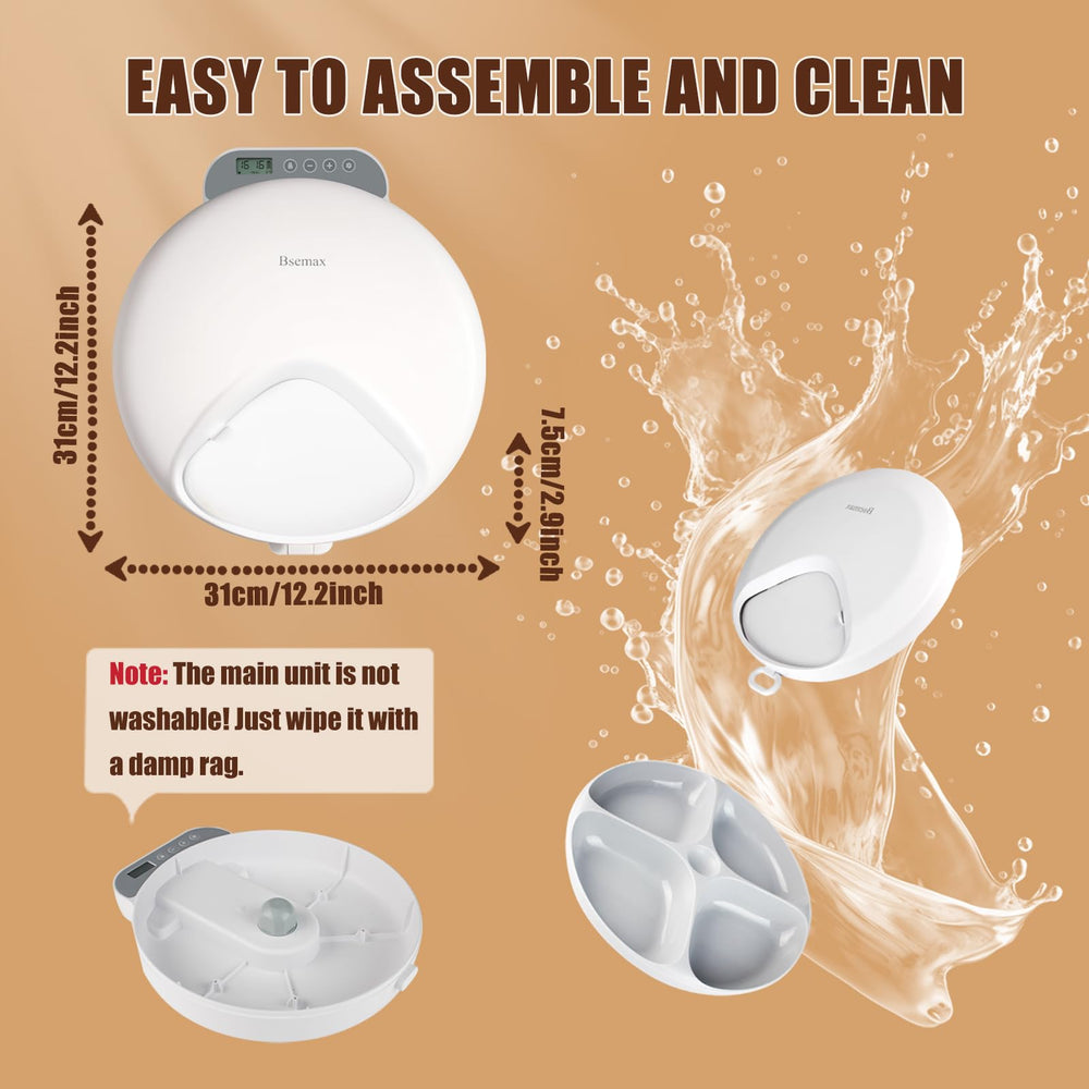 Bsemax cordless feeder placed anywhere in the home for flexible routines