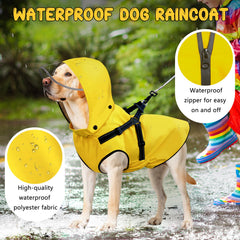 Bsemax dog raincoat yellow sleeveless-design allows freedom of movement