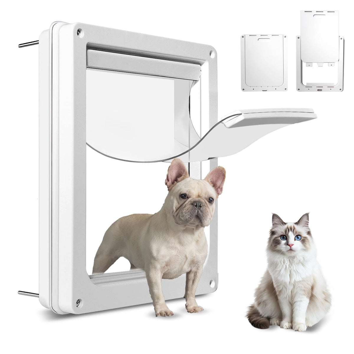 Bsemax Never Rust dog door with magnetic flap for easy pet access and weather protection.
