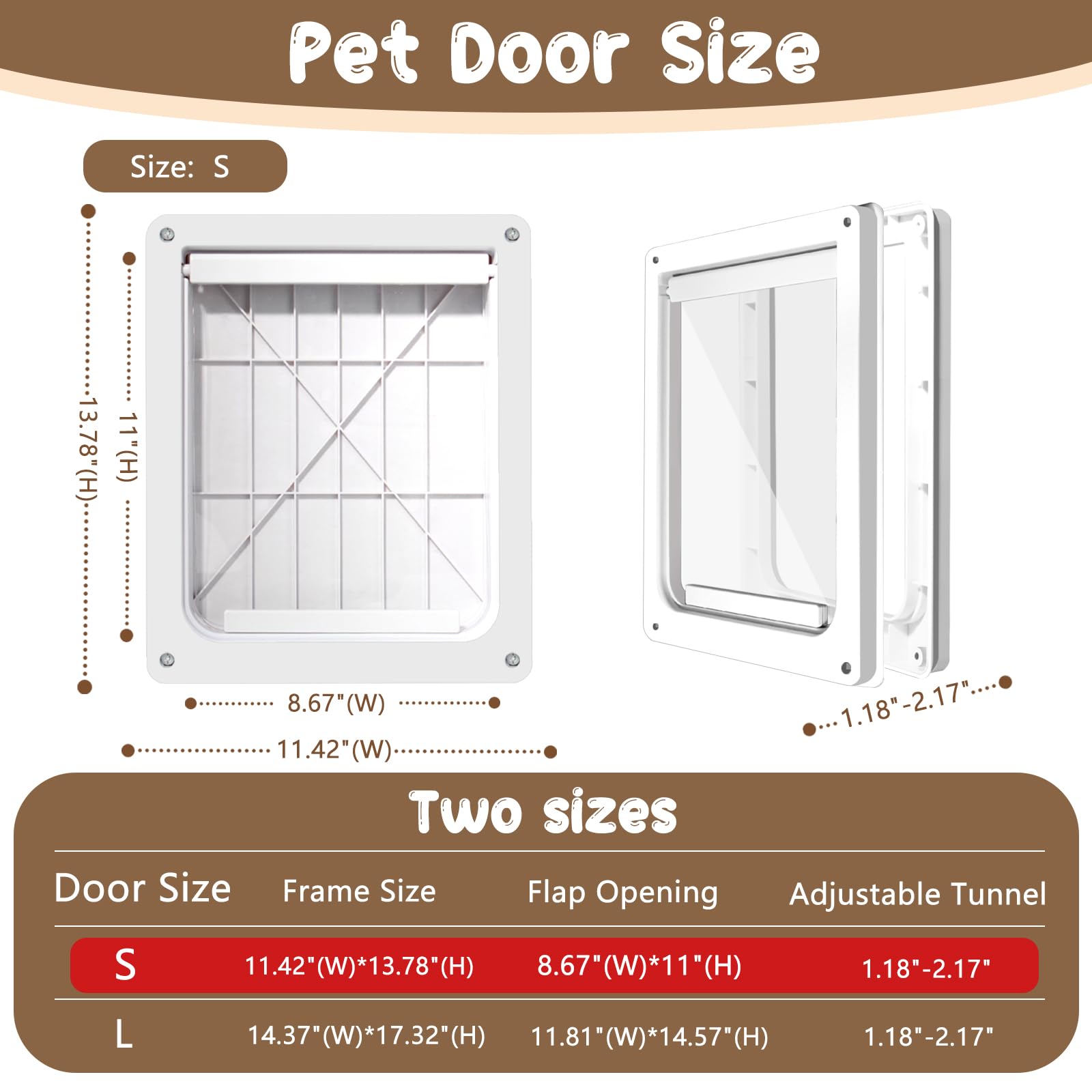 Bsemax Never Rust dog door snap-in panel enhancing security and access control.