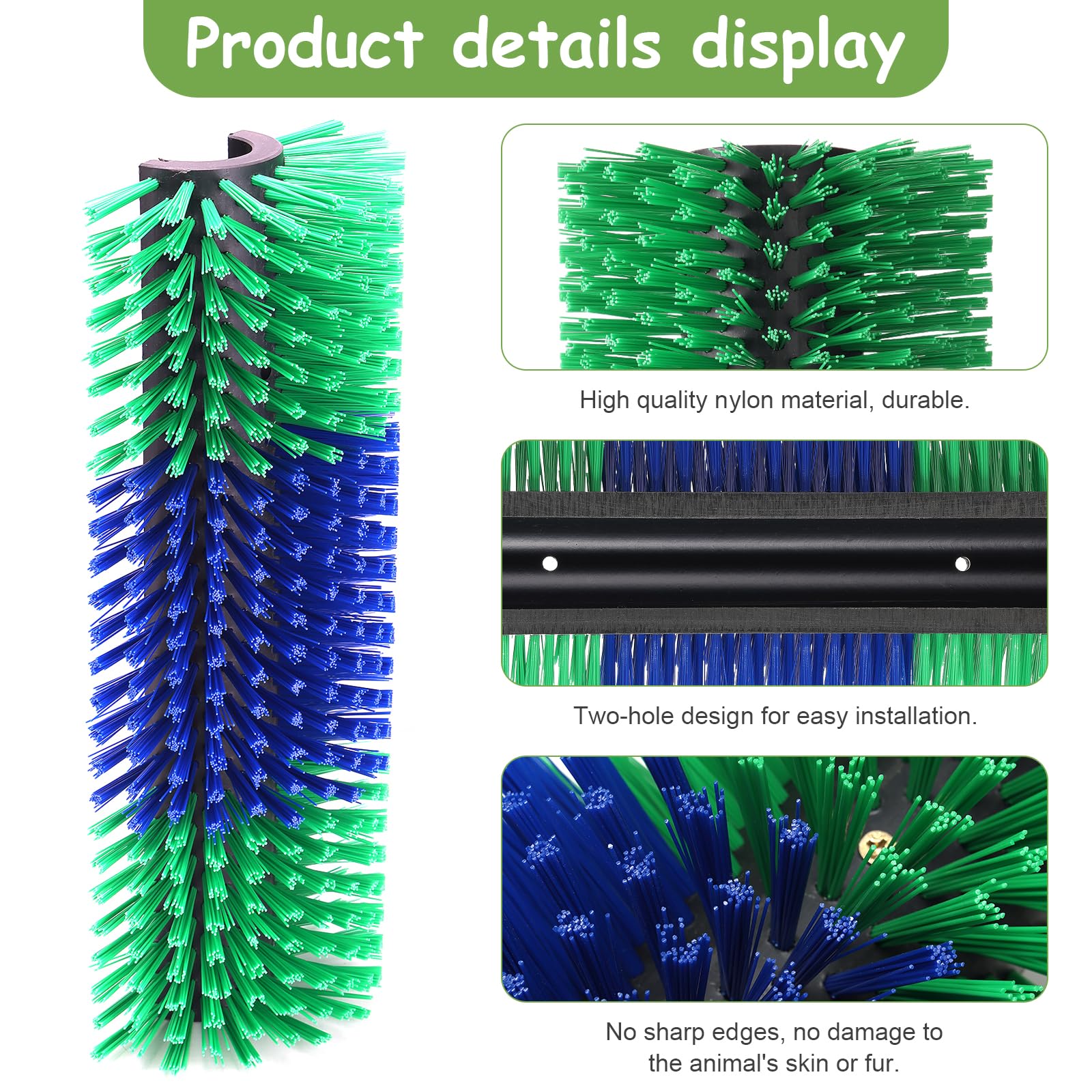 BShome goat brush green for grooming mane length 2.2 inches