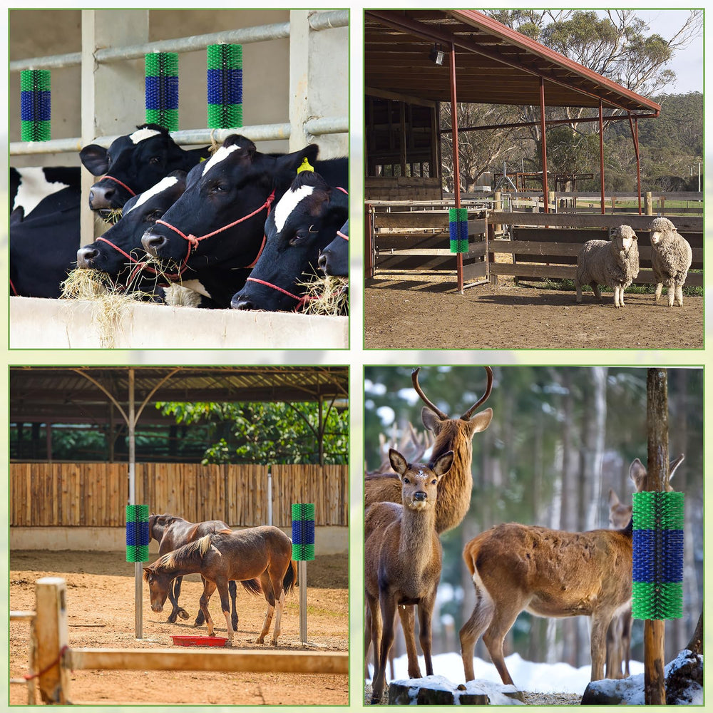 BShome livestock scratching brush side view illustrates comfortable grooming for large animals