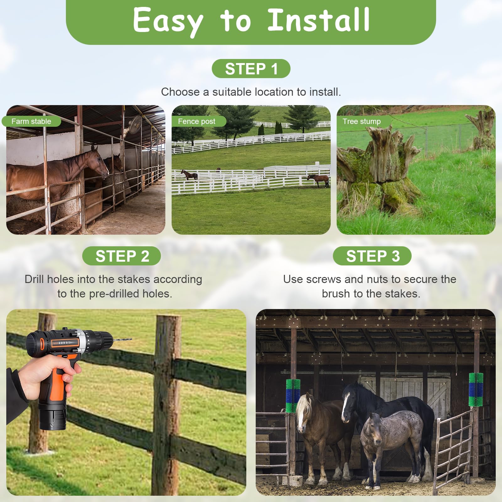 BShome livestock scratching brush spikes highlight massaging action for itching relief