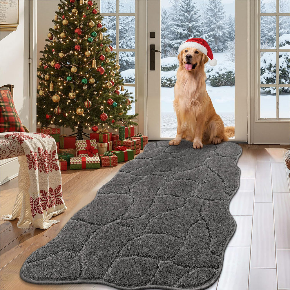 BSICPRO large dog door mat with wave edges traps dirt at entryways.