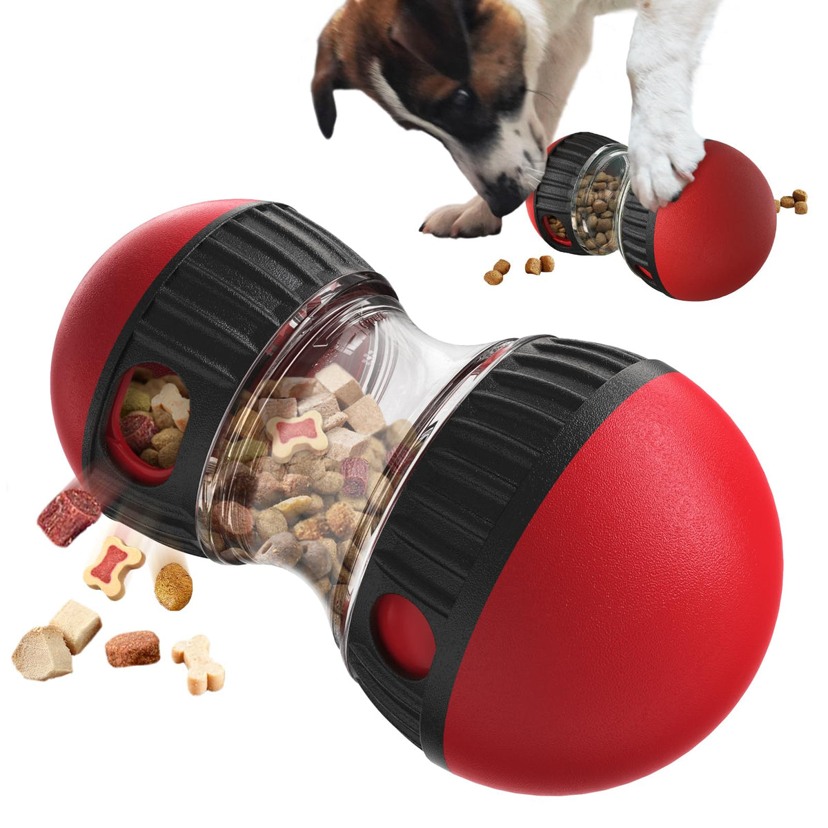 BSISUERM dog puzzle toy ball—colorful design for engaging treat-dispensing play.