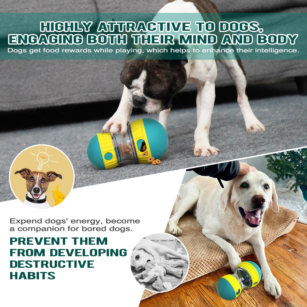 BSISUERM dog puzzle ball green in-use promotes extended play and mental engagement.