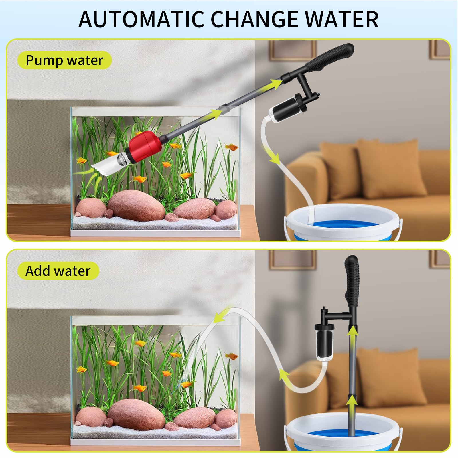 BSTCWCP quiet 36W suction motor keeps tank tasks peaceful
