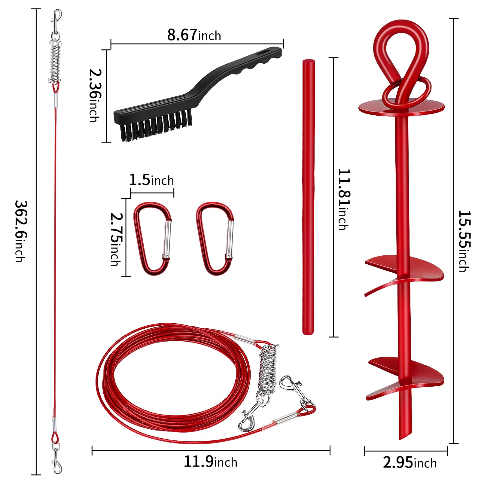 BTEC Dog Tie Out Booster Bar adds extra support for strong pullers on adventures