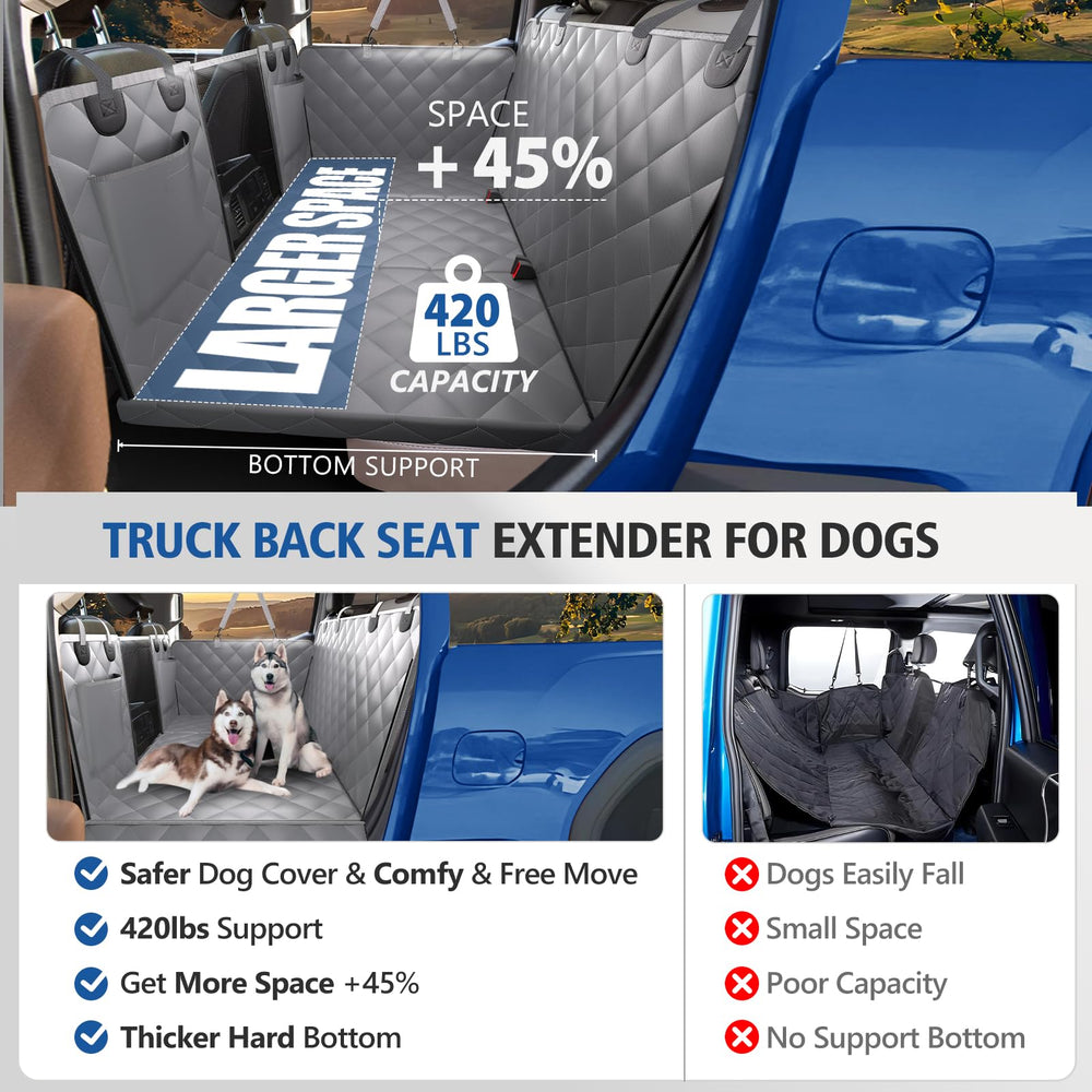 Btefd XL upgraded hard bottom supports dogs with stability on rides