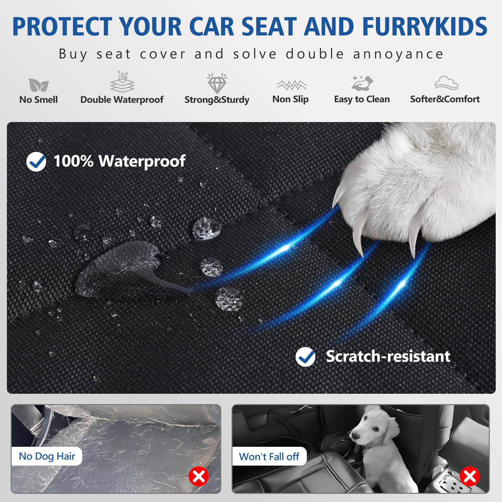 Btefd XL waterproof layer keeps seats protected and dry.