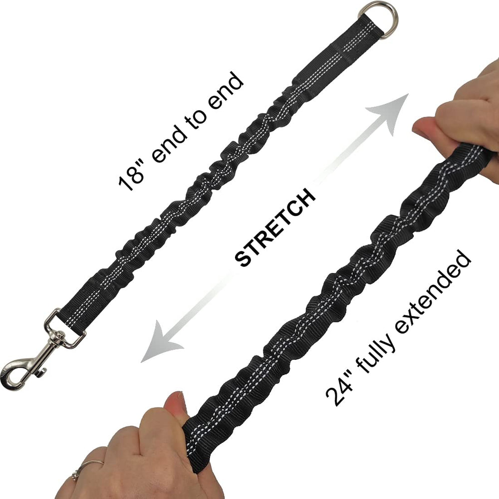 BTINESFUL Bungee Leash Extension nylon cover shows durable chew-resistant fabric.