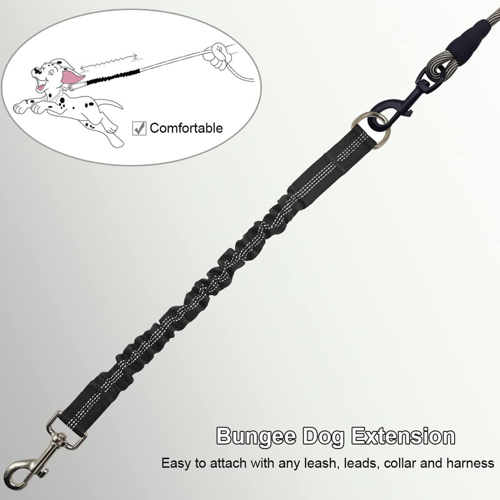 BTINESFUL Bungee Leash Extension reflective stitching enhances nighttime safety.