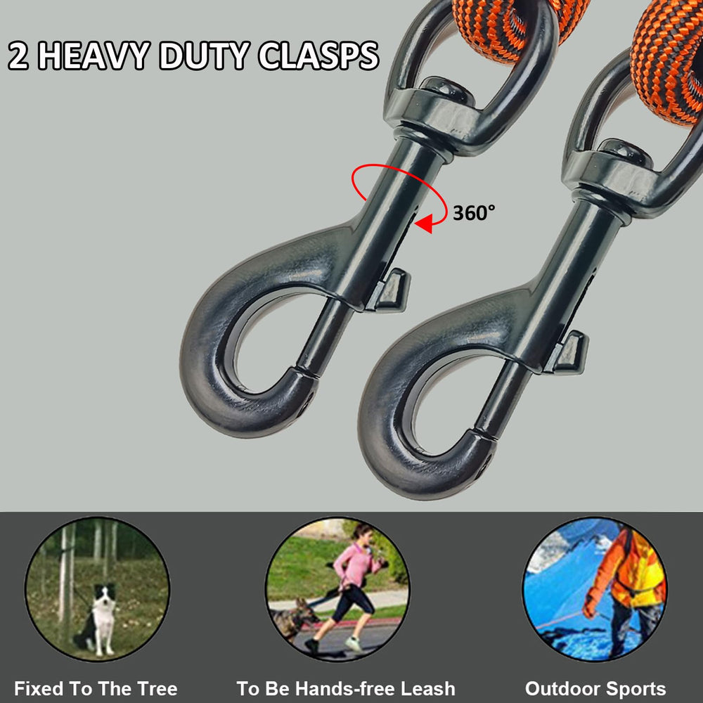 BTINESFUL dog leash close-up shows durable nylon rope for smooth outdoor training.