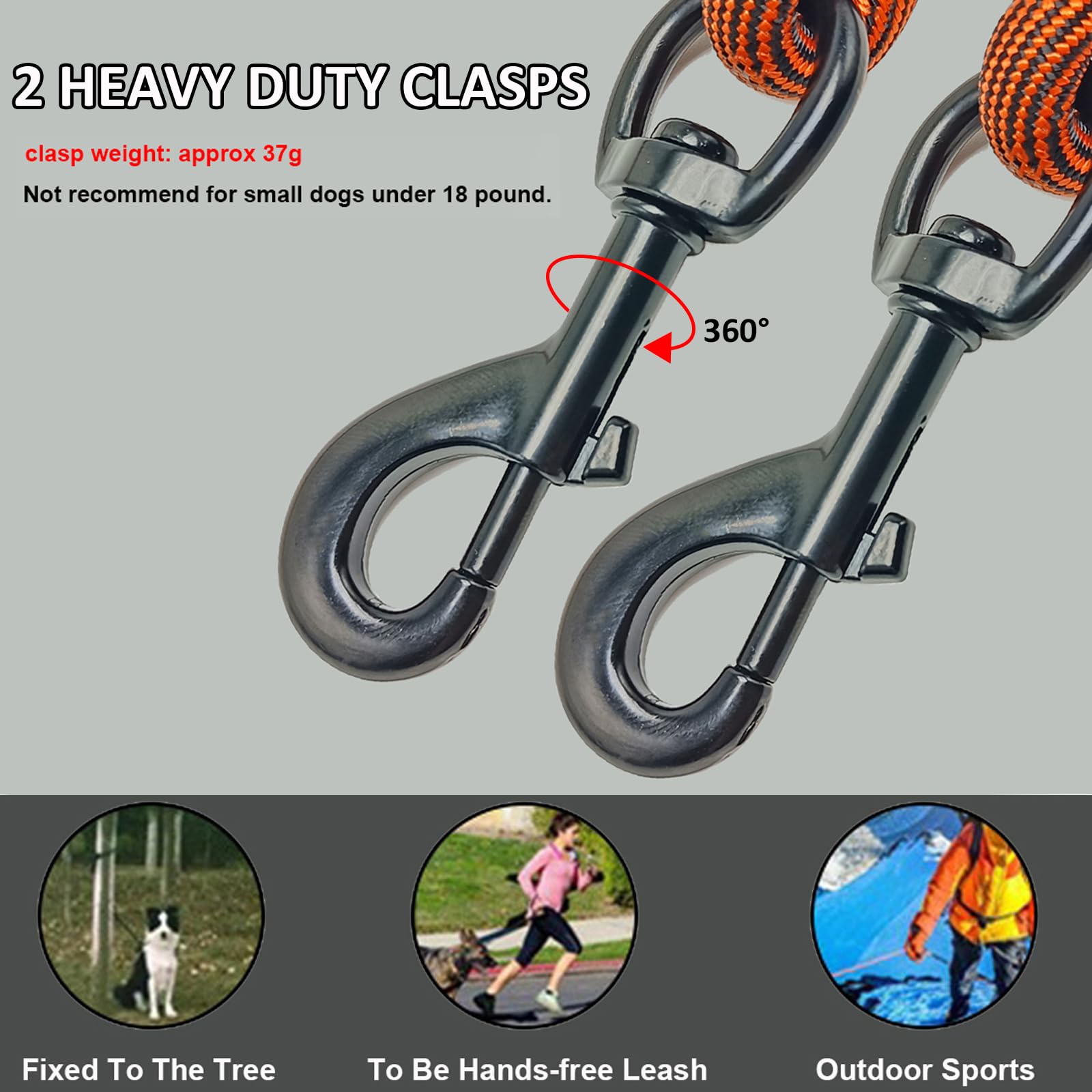 BTINESFUL dog tie-out rope 20ft bright colors provides ample roaming space for outdoor play.