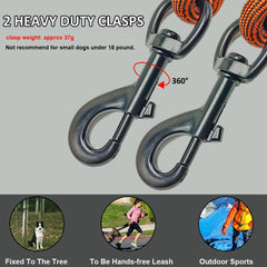 BTINESFUL dog tie-out rope 20ft bright colors provides ample roaming space for outdoor play.